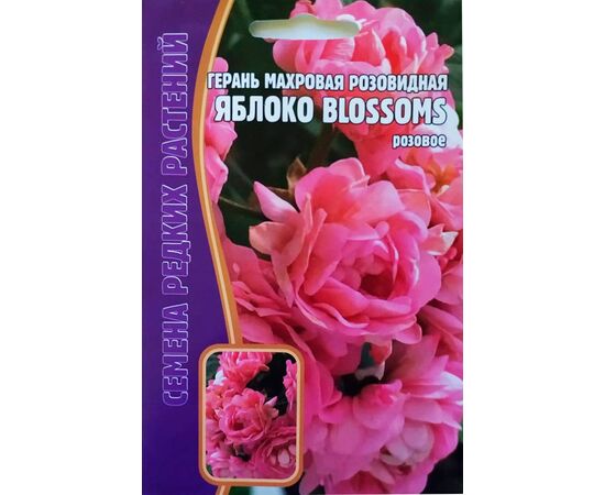 Герань махровая розовидная Яблоко Blossoms Розовое 3шт (Семена редких растений)