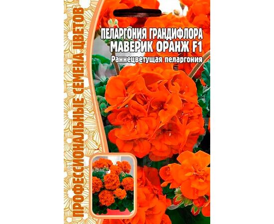 Пеларгония Грандифлора Маверик Оранж F1 3шт (Профессиональные семена цветов)
